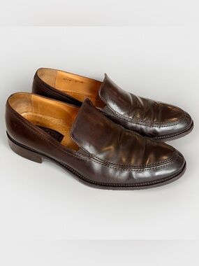 Mercanti Florentini Italian Leather Loafers Size 9 Brown Slip On Shoes